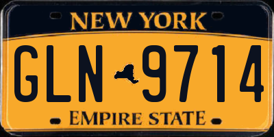 NY license plate GLN9714