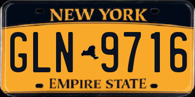NY license plate GLN9716