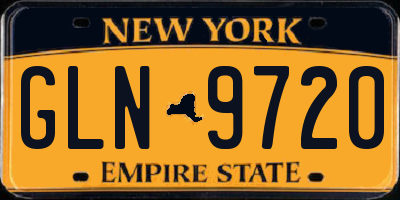 NY license plate GLN9720