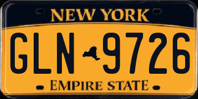 NY license plate GLN9726