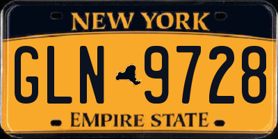 NY license plate GLN9728
