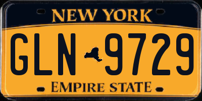 NY license plate GLN9729