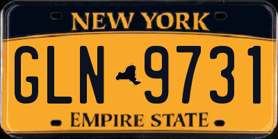 NY license plate GLN9731