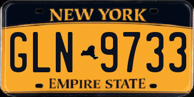 NY license plate GLN9733