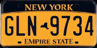 NY license plate GLN9734