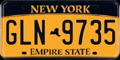 NY license plate GLN9735