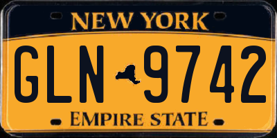 NY license plate GLN9742