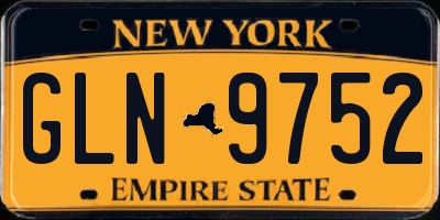 NY license plate GLN9752