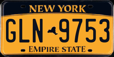 NY license plate GLN9753