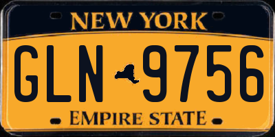 NY license plate GLN9756