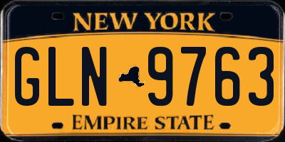 NY license plate GLN9763