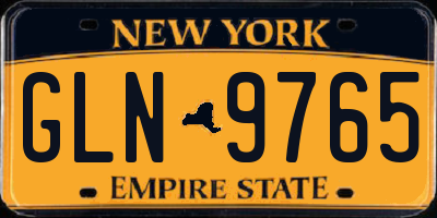 NY license plate GLN9765