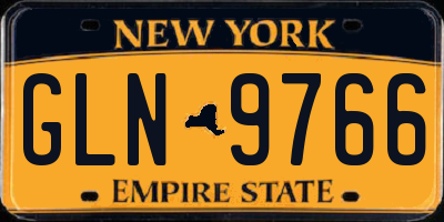 NY license plate GLN9766
