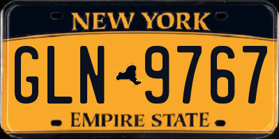 NY license plate GLN9767