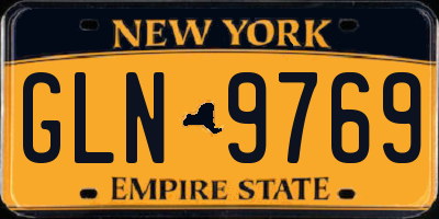 NY license plate GLN9769