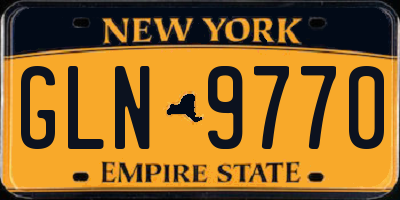 NY license plate GLN9770