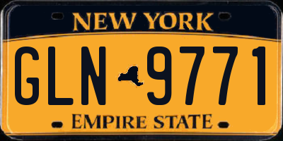 NY license plate GLN9771