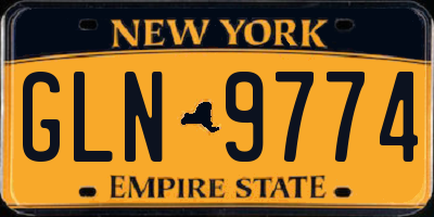NY license plate GLN9774
