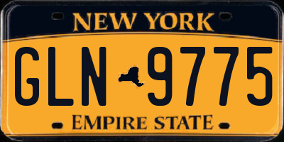NY license plate GLN9775