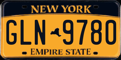 NY license plate GLN9780