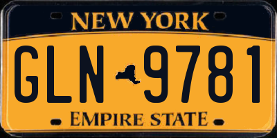 NY license plate GLN9781