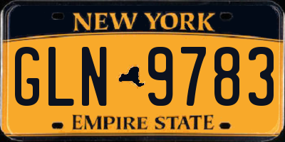 NY license plate GLN9783