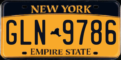 NY license plate GLN9786