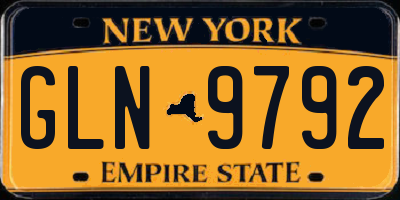 NY license plate GLN9792
