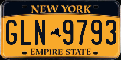 NY license plate GLN9793