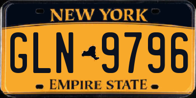 NY license plate GLN9796