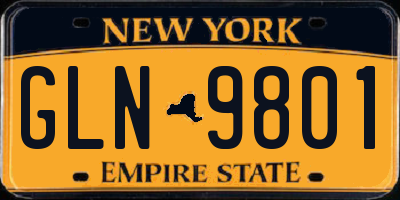NY license plate GLN9801