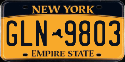 NY license plate GLN9803