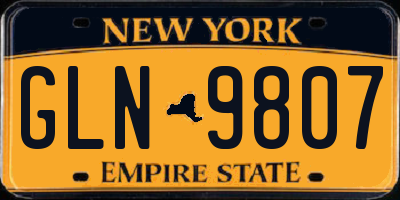 NY license plate GLN9807