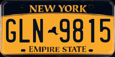 NY license plate GLN9815