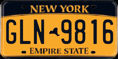 NY license plate GLN9816