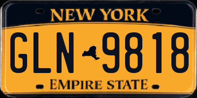 NY license plate GLN9818