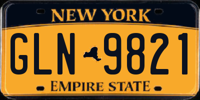 NY license plate GLN9821