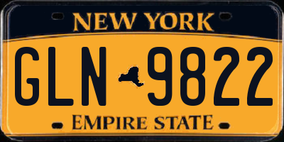 NY license plate GLN9822