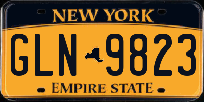 NY license plate GLN9823