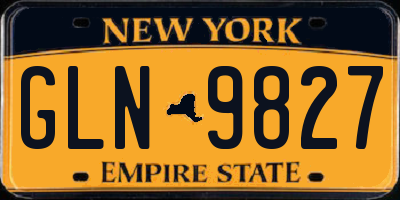 NY license plate GLN9827