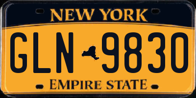 NY license plate GLN9830