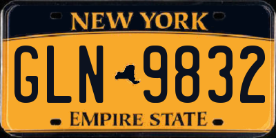 NY license plate GLN9832