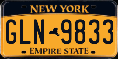 NY license plate GLN9833