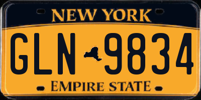 NY license plate GLN9834