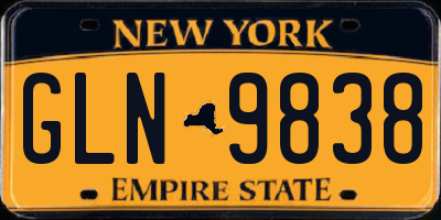 NY license plate GLN9838