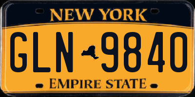 NY license plate GLN9840