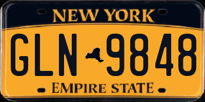 NY license plate GLN9848