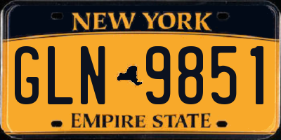 NY license plate GLN9851