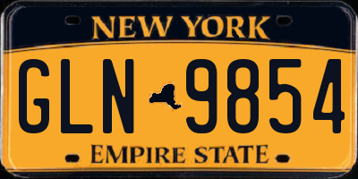 NY license plate GLN9854