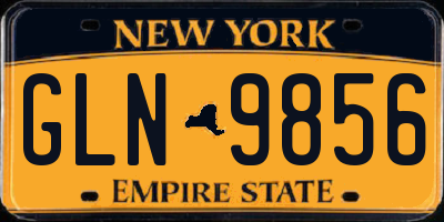 NY license plate GLN9856